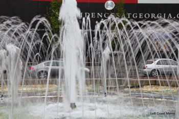 The same fountain with a slow shutter speed.