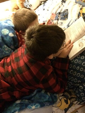 Boys Reading Together